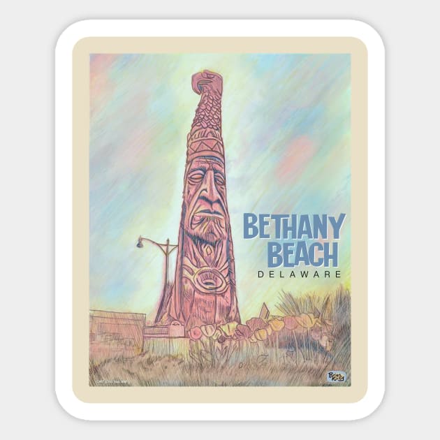 Bethany Beach Chief Little Owl Totem Sticker by BETHANY BEACH